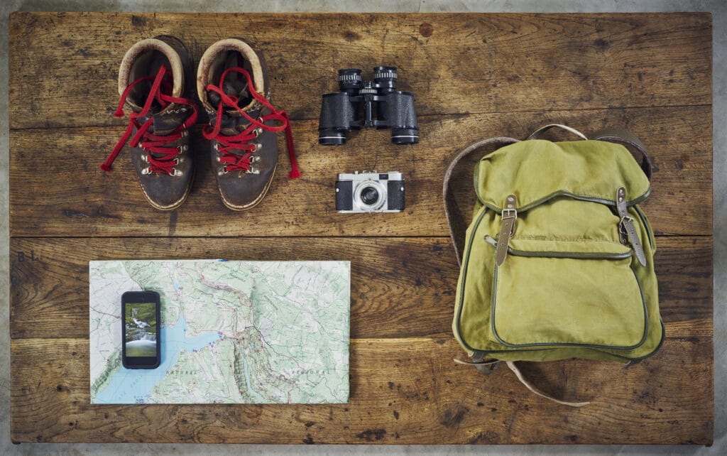 birding backpack with binoculars