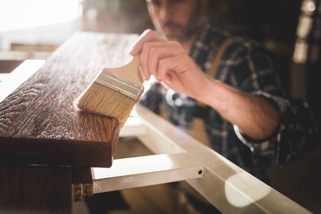 staining wood